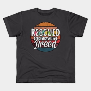 Rescued is my favorite breed Kids T-Shirt